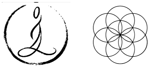 The Assana og Cura cordis by Rebekka Logo, mend x som symbol for at de arbejder sammen
